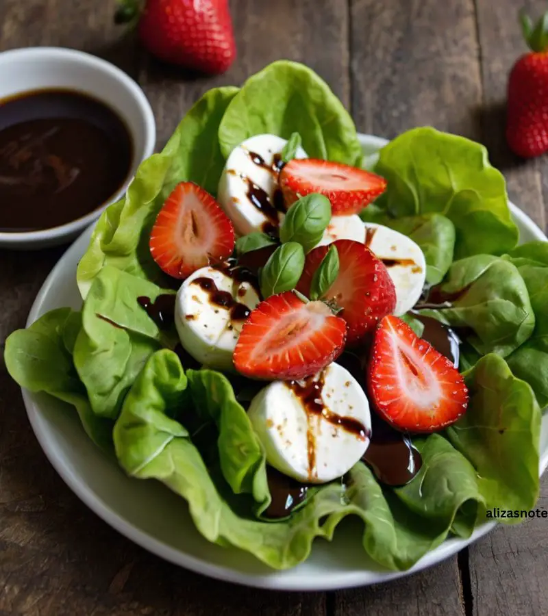 Lettuce and Strawberry Caprese Salad