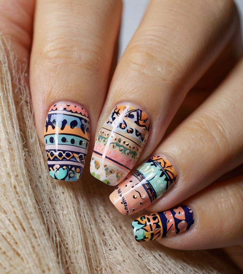 tribal nail art